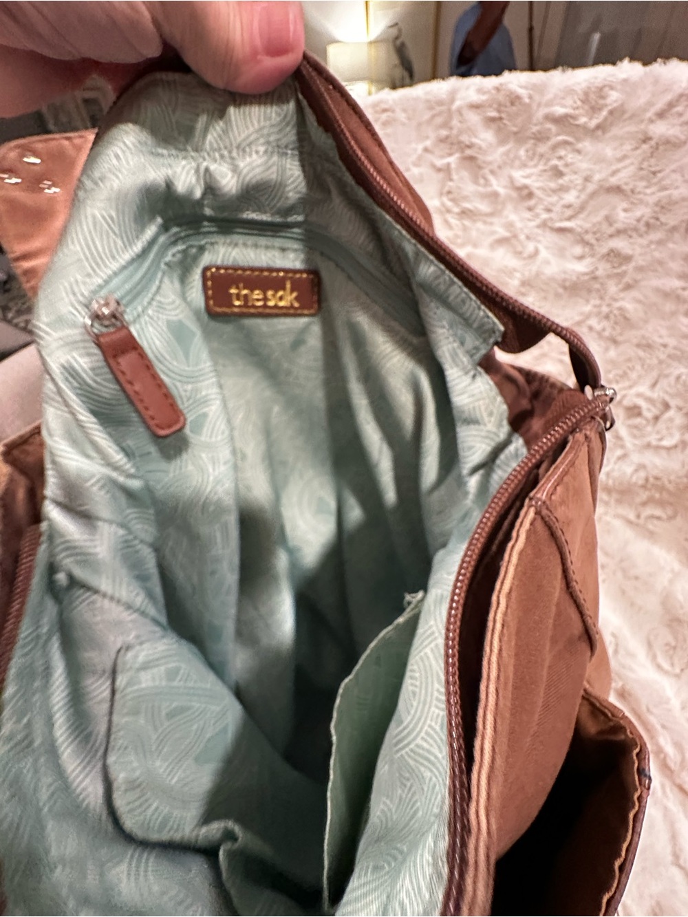The Sak Brown Leather Crossbody Shoulder Bag - Picture 9 of 13
